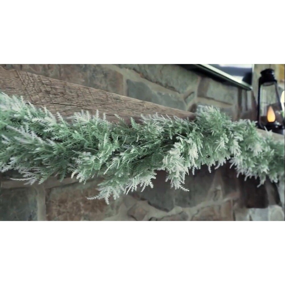 Wicker Park Set of 2 12' Oversized Cedar Garlands - Winter White